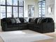 Signature Design by Ashley® Midnight-Madness 5-Piece Onyx Curved Sectional -1