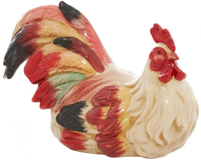 Deco Marche Red Rooster Decorative Garden Sculpture-0