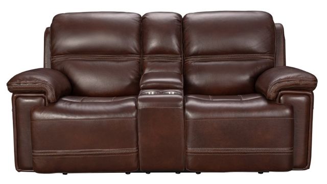 BarcaLounger® Sedrick El-Paso Walnut Leather Power Reclining Loveseat-2