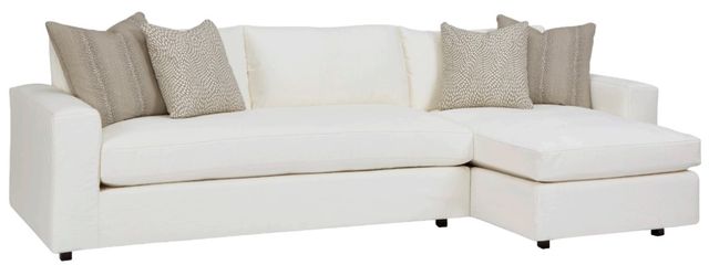 Four Seasons Customizable Carlton 2-Piece Slipcovered Grande Benchseat Chaise Sectional-0