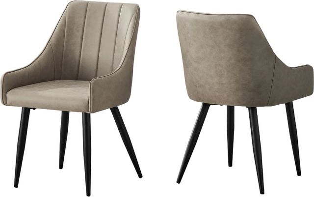 Monarch Specialties Inc. 2-Piece Black/Taupe Arm Chair Set with Integrated Arms-1