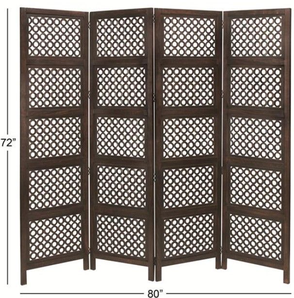 Deco Marche Brown 80" Room Panel Screen Divider-2