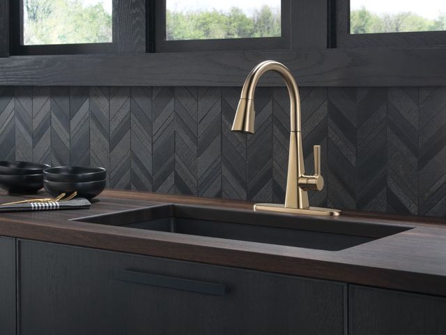 Delta Lenta® Champagne Bronze Single Handle Kitchen Faucet-1