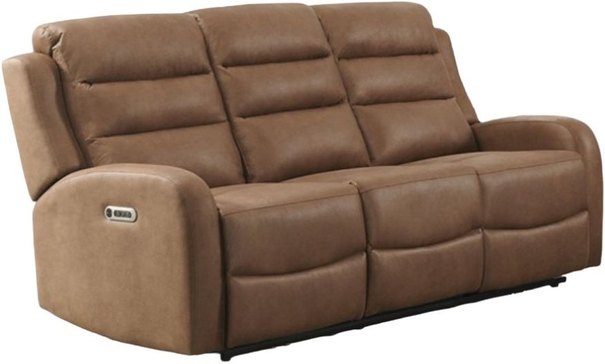 American Wholesale Furniture Avanti Brown Power Reclining Sofa