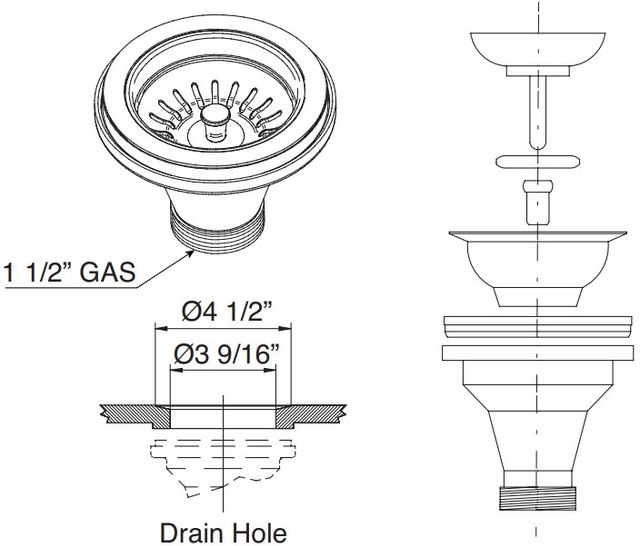 Rohl® White Basket Strainer-1