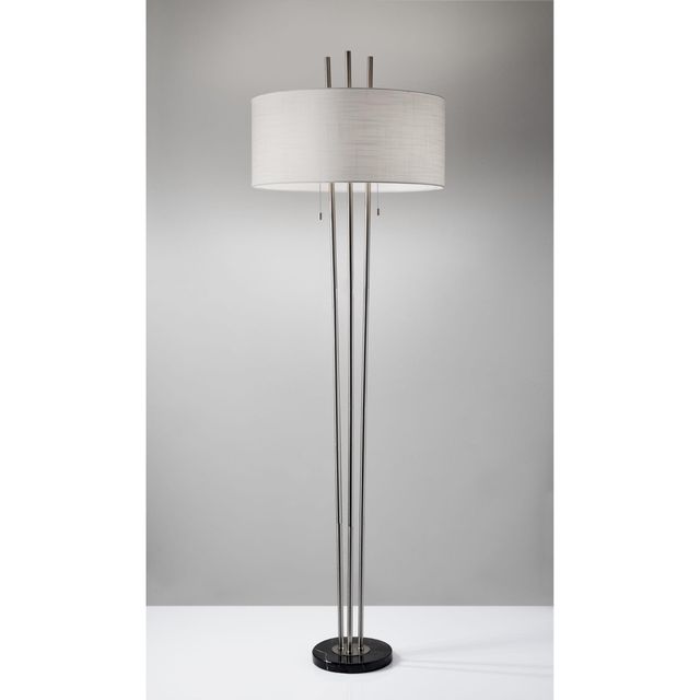 Adesso® Anderson Brushed Steel Floor Lamp-1