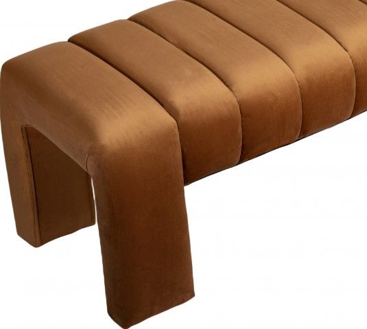 Meridian Furniture Andaz Saddle Velvet Bench-3