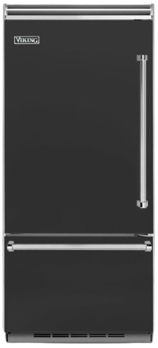 Viking® 5 Series 36 in. 20.4 Cu. Ft. Cast Black Built In Counter Depth Left Hinge Bottom Freezer Refrigerator