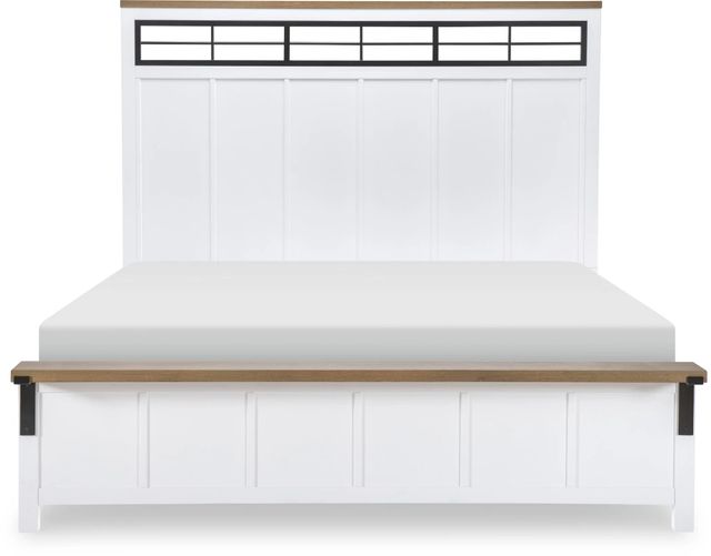 Legacy Classic Franklin Natural White Queen Window Panel Bed with Footboard Bench-1