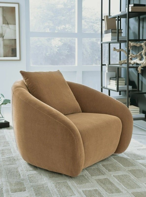 Signature Design by Ashley® Yahya Camel Swivel Accent Chair-1