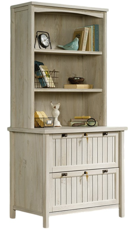 Sauder® Costa Chalked Chestnut® Lateral File Cabinet & Hutch | Big