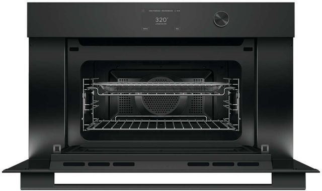 Fisher & Paykel Series 7 Contemporary 30" Black Glass Compact Convection Speed Oven-1