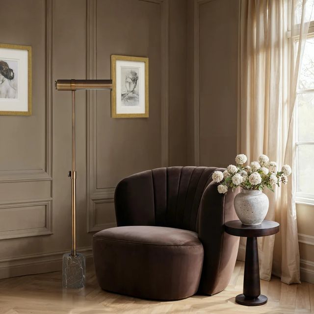 Renwil® Gusle Antique Brushed Brass Floor Lamp-1