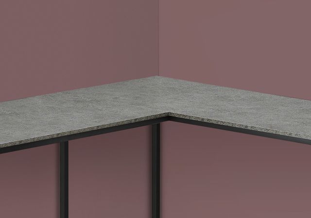 Monarch Specialties Inc. Grey Stone-Look/Black Computer Desk-1