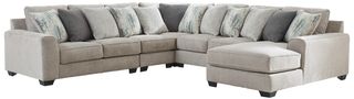 Benchcraft® Ardsley 5-Piece Pewter Right-Arm Facing Chaise Sectional