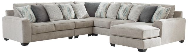 Benchcraft® Ardsley 5-Piece Pewter Right-Arm Facing Chaise Sectional-0