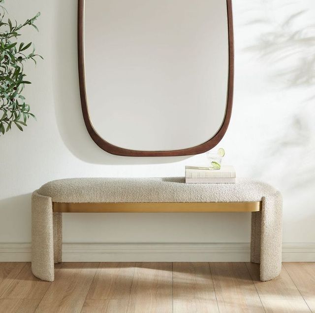 Uttermost® Serena Antique Gold/Bone White Bench-1