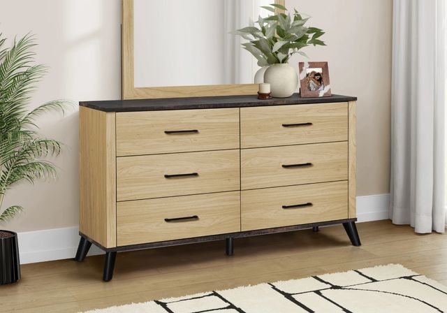Monarch Specialties Inc. Light Oak/Rustic Oak Dresser-1