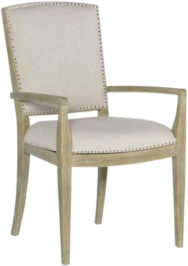 Hooker® Furniture Surfrider Driftwood/Zuri Cream Carved Back Dining Arm Chair-0