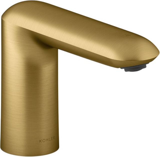 KOHLER® Kumin® Vibrant Brushed Moderne Brass Touchless Single-Hole Lavatory Faucet with Kinesis® Sensor Technology-0