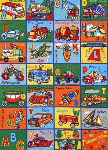 Furniture of America® Amos Alphabet 5'x7' Style 1 Area Rug-0