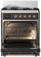 Ilve® Majestic III 30" Graphite Matte Pro Style Dual Fuel Liquid Propane Range with 5 Black Brass Burners and Copper Trim-1