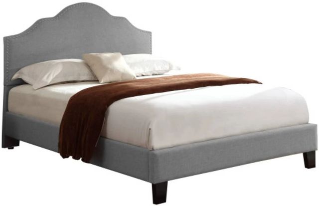 Emerald Home Madison Light Gray California King Upholstered Panel Bed-0