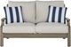 Signature Design by Ashley® Rainier Ranch Beige/Brown Aluminum/Fabric Outdoor Loveseat-1
