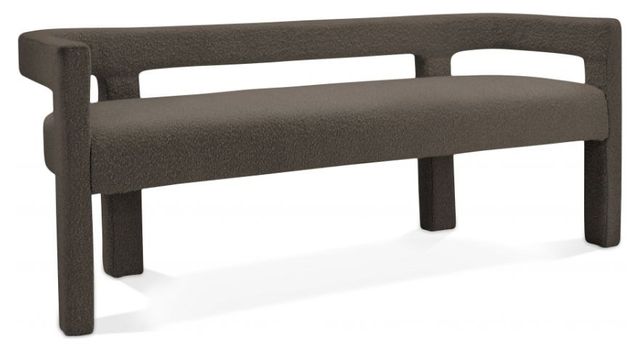 Meridian Furniture Athena Brown Boucle Fabric Upholstered Bench-0
