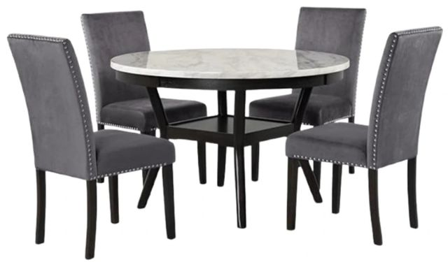 New Classic® Home Furnishings Celeste 5-Piece Espresso/Gray Dining Table Set-0