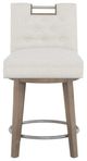 Fairfield® Customizable Entree Dining Nickel Metal Pull Short Button Back Swivel Counter Stool-1
