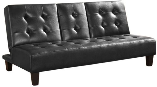 Milton Greens Stars Black Polyurethane Futon with Cup Holder-0