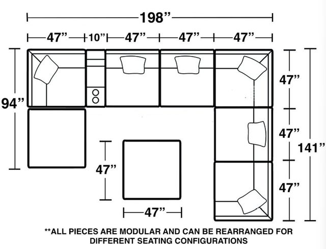 Jackson Furniture Posh 9-Piece Porcelain Modular Sectional-2