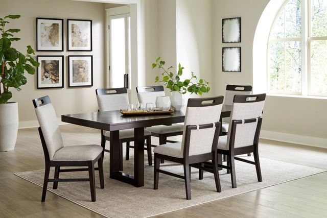 Credit: Signature Design by Ashley Front view of a modern dining room with a contemporary dining room set