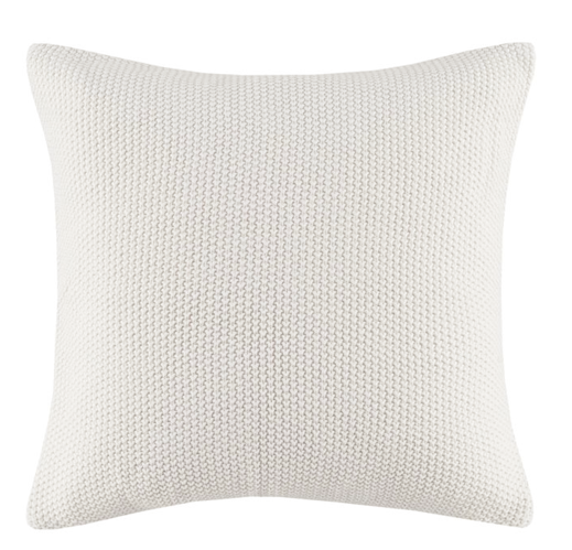 Olliix by INK+IVY Bree Knit Grey 20" x 20" Square Pillow Cover-0