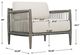 Uttermost® Borneo Dark Gray/Oyster White Wooden Outdoor Lounge Chair with Cushion-2