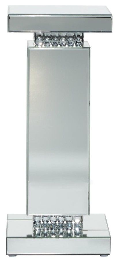 Deco Marche USelect Silver Glass Mirrored Side End Pedestal Table-2