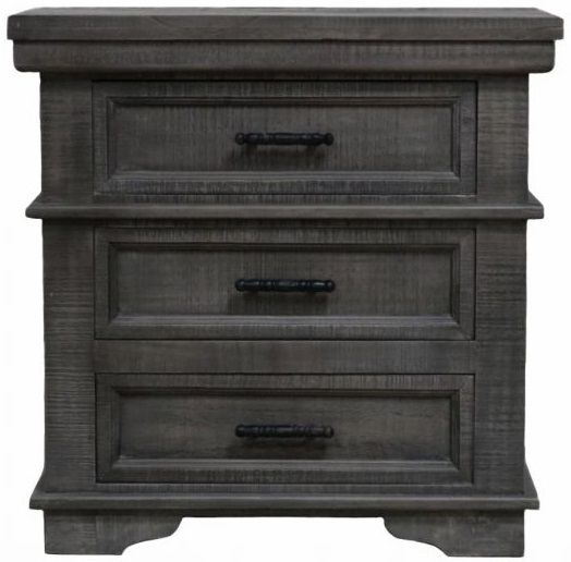Million Dollar Rustic Sam Distressed Gray Nightstand-0