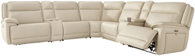 Signature Design by Ashley® Double Deal 7-Piece Almond L-Shape Power Reclining Sectional with Consoles-0
