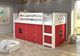 Donco Kids Circles White Twin Loft with Red Tent Kit-1