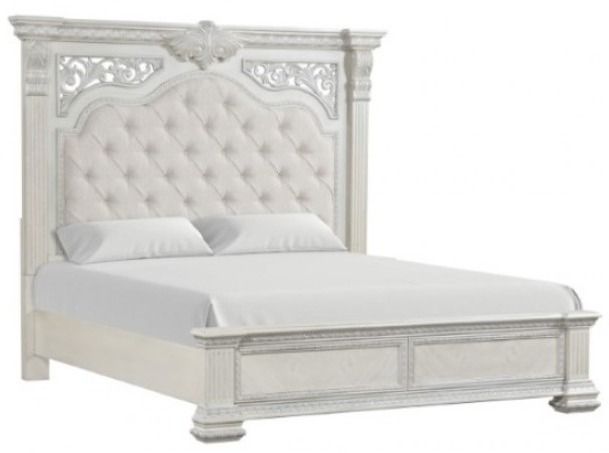 Furniture of America® Promenade 4-Piece Wire Brushed White Queen Bedroom Set-1