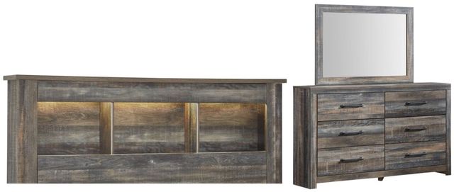 Signature Design by Ashley® Drystan 3-Piece Multi Queen/Full Bookcase Headboard Bed Set-0