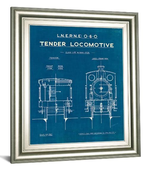 Classy Art Locomotive Blueprint III by Wild Apple Portfolio Wall Art-1