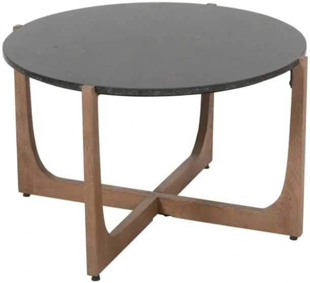Coast2Coast Home™ Campbell Black Marble Cocktail Table with Natural Base-0