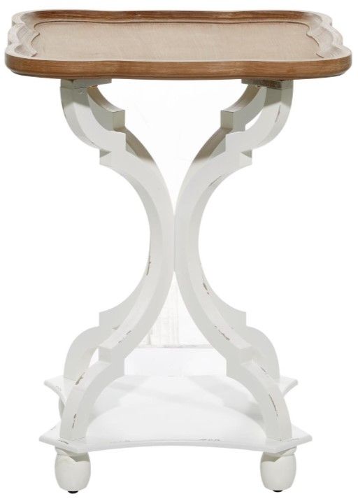 Deco Marche Brown End Table with White Base-2