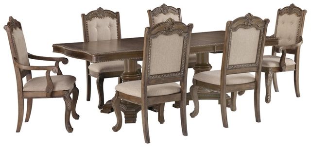 Signature Design by Ashley® Charmond 7-Piece Brown Dining Set with Arm Chairs-0