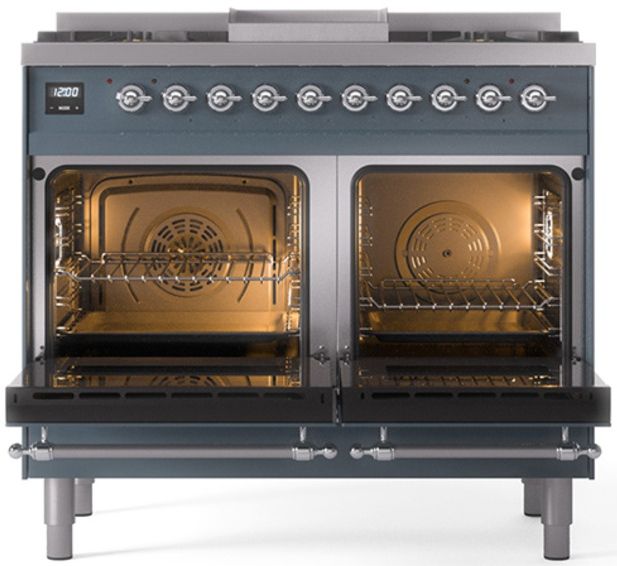 Ilve® Nostalgie II Series 40" Blue Grey Pro Style Dual Fuel Range-1