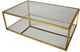 Zeugma Imports Glass Top Coffee Table with Gold Base-3
