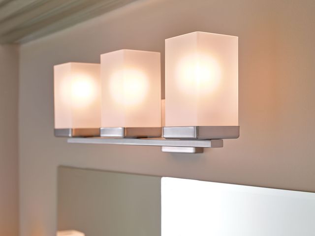 Moen® 90°™ Brushed Nickel Three Globe Bath Light-3