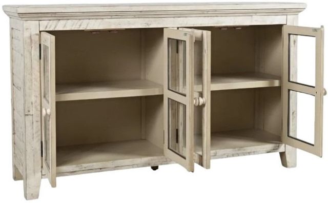 Jofran Inc. Rustic Shores Scrimshaw Cream 4-Door Low Accent Cabinet-3